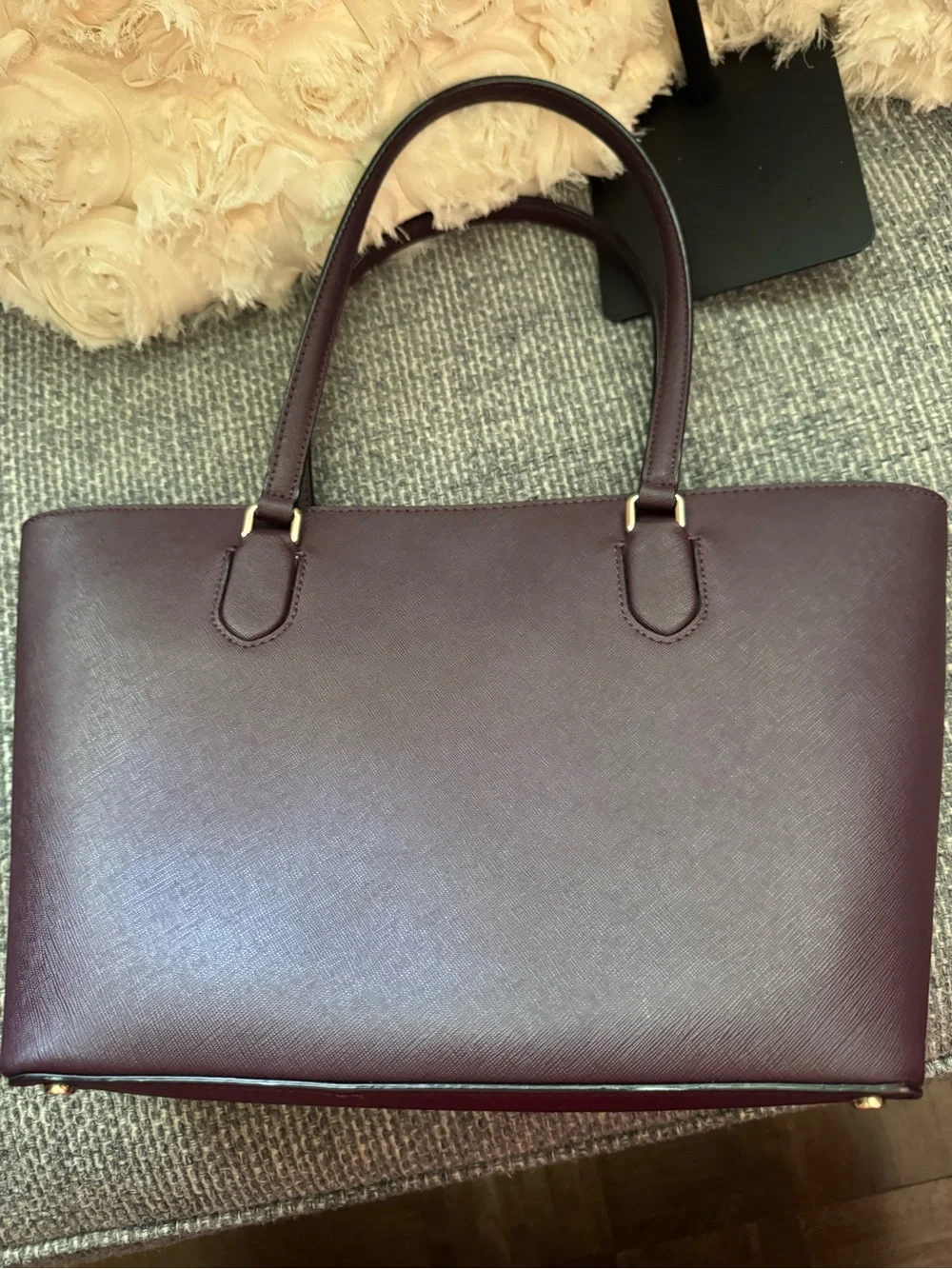 Kate Spade New York Plum/Burgundy Saffiano Leather Tote Bag